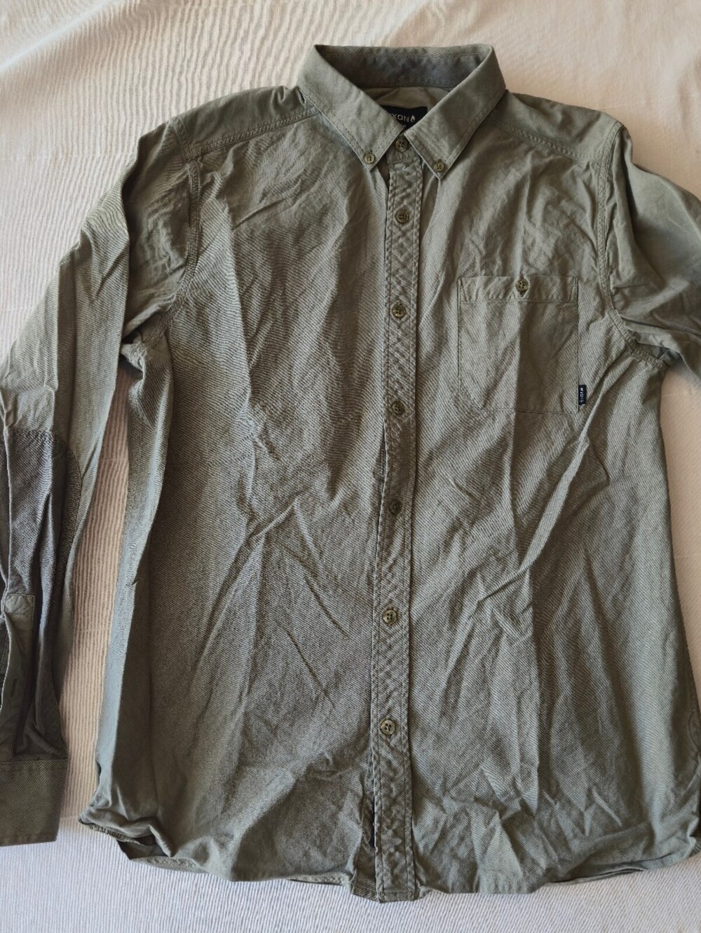 Nixon WATCH Green LONG SLEEVE Button-Up Shirt MENS SIZE MEDIUM